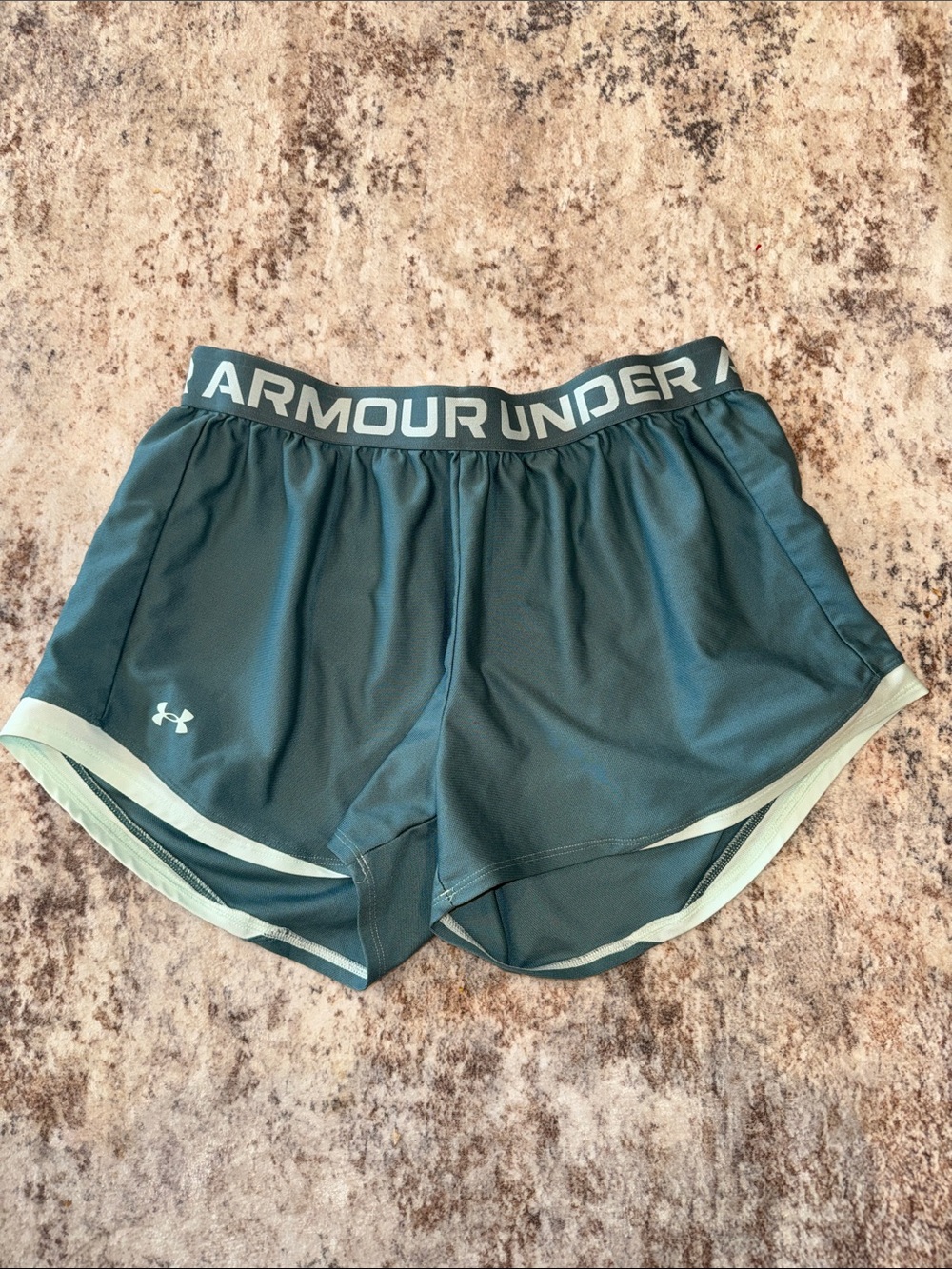 Under Armour Women's Teal Athletic Shorts with Branded Waistband
